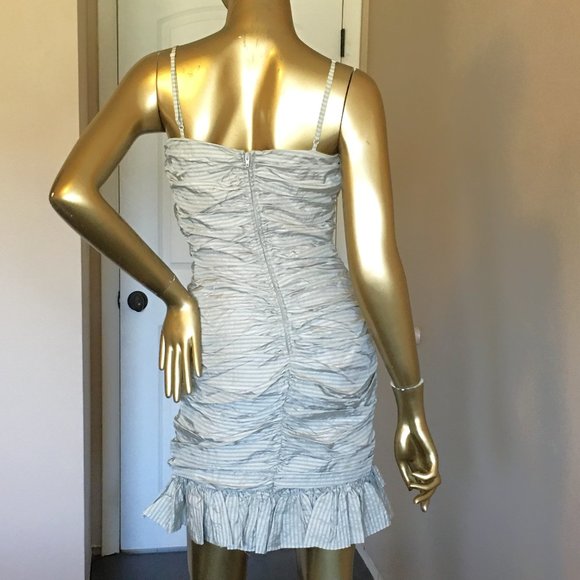 💋 𝐁𝐄𝐓𝐒𝐄𝐘 𝐉𝐎𝐇𝐍𝐒𝐎𝐍 💋 Gray/White Striped Ruffle Dress - Picture 8 of 12